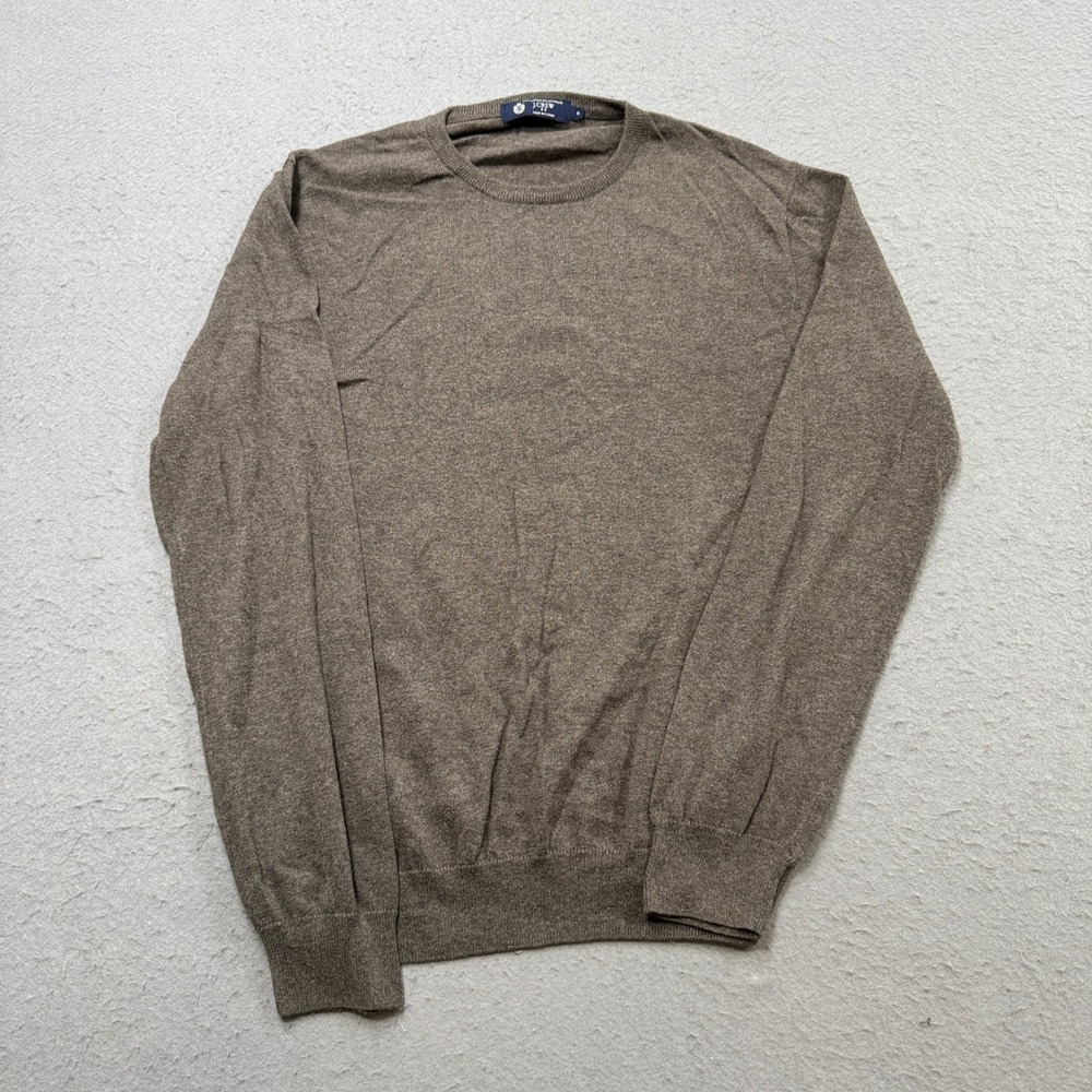 J. Crew Sweater Men's Medium Brown Cotton Cashmere Crewneck Long Sleeve Pullover